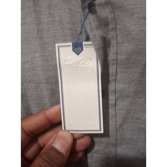 New ROWM men's button down Shirt XL Solid Gray long Sleeve NWT Cotton - Picture 3 of 13